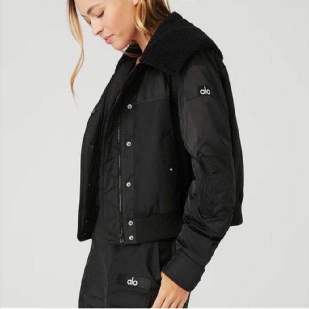 ALO Yoga Black Bomber Jacket for Women
